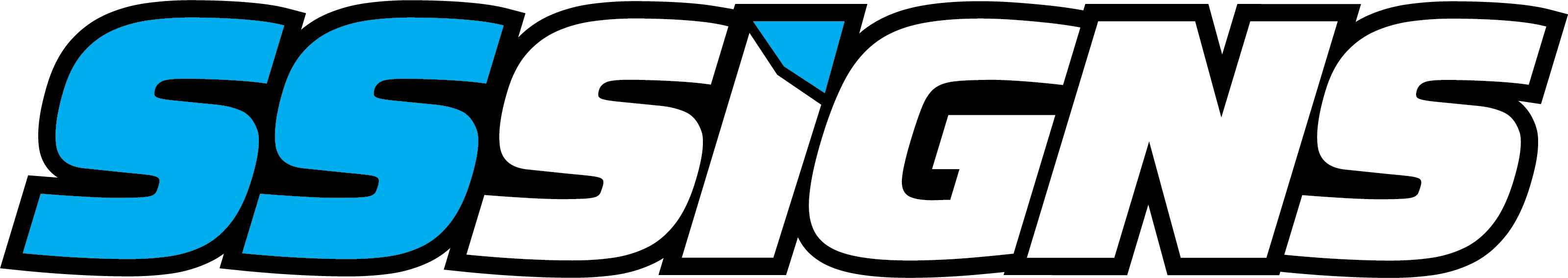 SS SIGNS - Logo White Black Outline